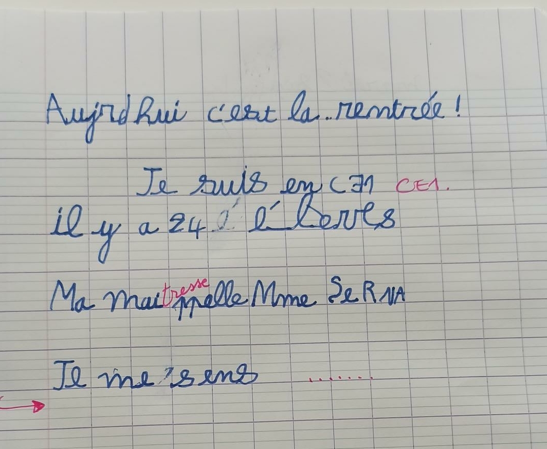 cahier de classe sept